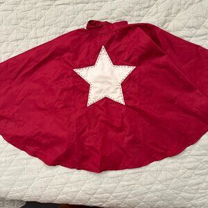 Pottery Barn Kids Red Star Dress Up Cape Halloween Costume Superhero OS